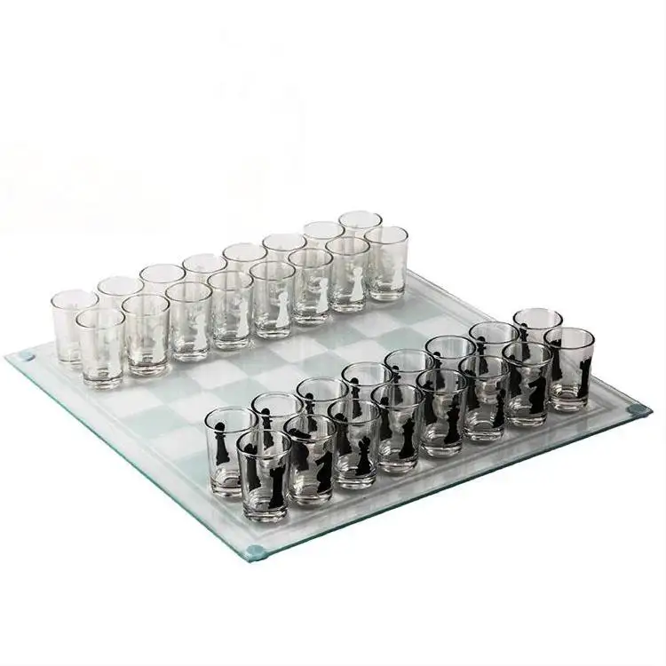 35*35cm बड़े आकार और 32 शतरंज टुकड़े पीने खेल शराब ग्लास शतरंज