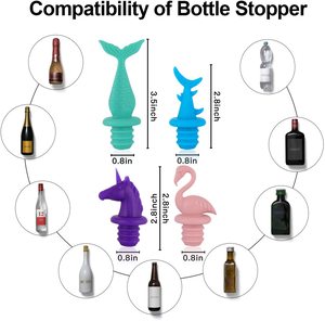 Bouchon de bouteille de vin en silicone réutilisable sans BPA, amusant et hermétique, accessoire pour boissons - Product Image 6