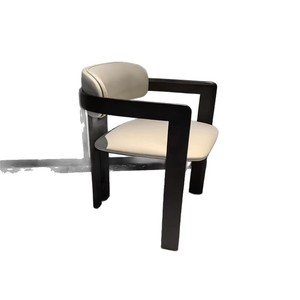 Italienischer moderner Mid-Century Esszimmers tuhl Wohn möbel aus massivem Eschenholz mit doppelten Armlehnen im französischen Stil - Product Image 5