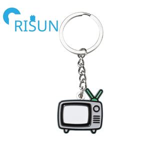 Gantungan kunci Enamel TV logam kustom pabrik gantungan kunci Aksesori gantungan kunci film Anime kartun kustom Aksesori gantungan kunci televisi lama Retro - Product Image 3