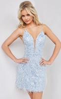 Robe Courte Sexy à Col en V Profond pour Femmes Mûres, Robe de Soirée de Club de Haute Qualité avec Perles et Plumes