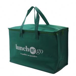 Sac à déjeuner isotherme non tissé avec motif de lettres, imperméable et fermeture éclair pour les voyages, les pique-niques, le refroidissement des boissons - Product Image 6