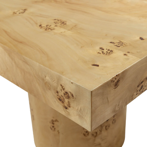 Table à manger rectangulaire en bois moderne de luxe, style nordique Wabi Sabi, en bois de burl - Product Image 5