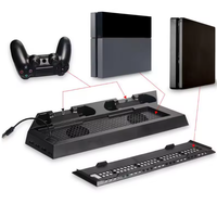 Station d'accueil sur support vertical avec base de ventilateur de refroidissement pour Play station 4 pour PS4 et chargeur de ventilateur de refroidissement pour contrôleur mince