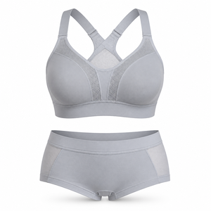 Ensemble soutien-gorge de sport Rhythm et shorty pour femme, à bonnets fixes, absorption des chocs, dos croisé, séchage rapide, respirant, pour fitness, yoga, course à pied - Product Image 1