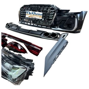 Installation sans dommages pour Audi A8, mise à niveau vers kit carrosserie S8, pare-chocs avant, phares LED, calandre, spoiler, matériau PP de haute qualité. - Product Image 5
