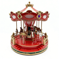 Carrusel Navideño Musical LED con Santa Claus, Decoración Navideña para Mesa, Adorno para Pueblo Navideño