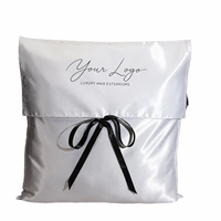 Sac de luxe pour extensions capillaires, pochette portable en satin imprimée avec logo personnalisé, pour vêtements, lingerie, sacs à cheveux en satin de soie