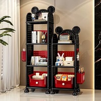 Chariot de rangement mobile à 5 niveaux avec panneau perforé et crochets, compatible avec les dossiers suspendus format Lettre et Légal, pour le rangement d'outils et de jouets