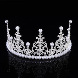 Vente flash : Grande couronne de gâteau d'anniversaire, décoration de pâtisserie, ornements, coiffe de mariée, strass, perles, couronnes, diadèmes - Product Image 4