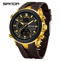 Montre numérique pour homme SANDA 6279, vente en gros, double affichage, grand cadran, calendrier lumineux, étanche, montre numérique sportive pour homme, personnalisable