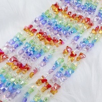 Perles en vrac de qualité supérieure, en cristal en forme d'arc-en-ciel, à pointe de diamant, style disco, octogonales, multicolores, pour la création de bijoux, Yiwu