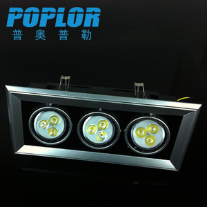 ไฟเพดานแบบฝัง LED Poplor 3x3W ดีไซน์ทันสมัย วัสดุอะลูมิเนียม 9 หลอด LED ควบคุมด้วยสวิตช์แบบสาย - Product Image 3