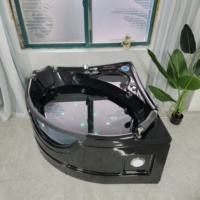 Baignoire de massage jcuzi, nouvelle baignoire de luxe noire, pour massage au spa, avec grand jet d'eau