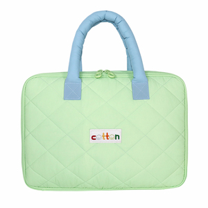 Sac à ordinateur portable matelassé personnalisé avec poignée, housse rembourrée pour ordinateur 15 pouces, jolie sacoche pour femme, vente en gros d'usine OEM - Product Image 1