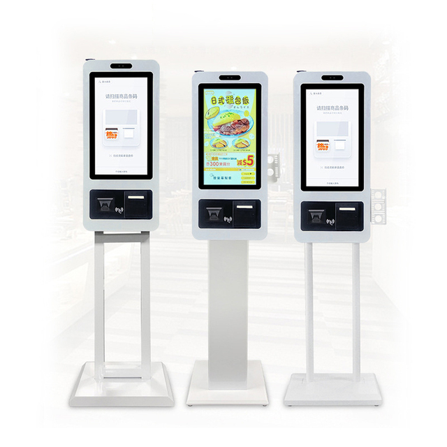21.5 Inch Touch Screen Floor Stands Supermarket Self-service Pos Terminal with QR Code Scanner NFC 80mm Thermal Printer