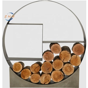 Bubuk penyimpanan kayu bakar logam desain klasik dilapisi untuk menggantung lantai atau mal belanja penggunaan sempurna dengan Bonsai - Product Image 2