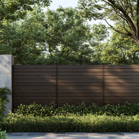 Panneaux de clôture WPC modernes de 2,4 m de haut, clôture composite pour l'intimité, grain de bois, pour villa, jardin, cour, imperméable, résistant aux UV