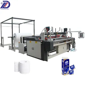 Fully automatic Airsoft Toilet Paper Roll making Production machine with rewinding embossing perforation high speed pneumatic