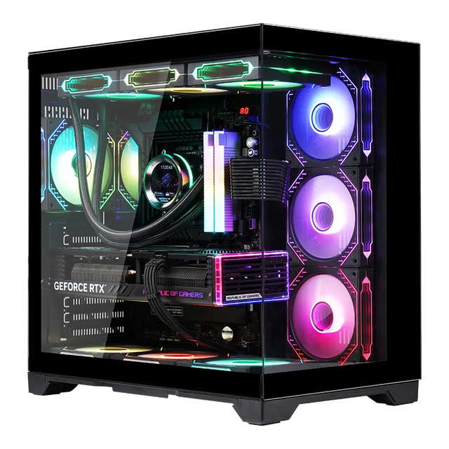 Lone Wolf PLUS Black Panoramic Edition Sea View Customized ATX Computer Cabinet Aluminum Tempered Glass Gamer Case Sea View