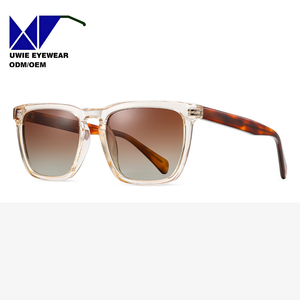 Lunettes <span class=keywords><strong>de</strong></span> soleil <span class=keywords><strong>de</strong></span> luxe à imprimé léopard pour hommes et femmes 2025, montures carrées en TR90, verres polarisés en violet, rouge, marron, bleu, matériau en acétate - Product Image 4