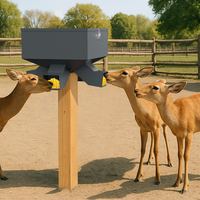 Mangeoire à cerfs portable noire personnalisée de 80 lb, mangeoire à animaux sauvages en métal robuste avec 4 distributeurs