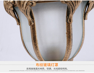 Retro Classic Pillar <strong>Lights</strong> <strong>Vintage</strong> European Style Aluminum Outdoor Hotel Resort Hanging Wall Lantern LED Garden <strong>Light</strong> IP65 - Product Image 5