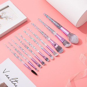 Des dizaines de sets de pinceaux à maquillage avec manche en plastique et paillettes, outils de beauté, pinceaux correcteurs, sets de pinceaux à maquillage - Product Image 2