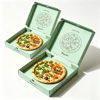 Boîte d'emballage pour pizza personnalisée en gros avec logo, boîte en papier pour pâtisserie, conteneur à emporter, boîte à pizza alimentaire de 12, 14, 16 pouces