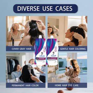 500ml * 2 Dyeglow Black Dye für Haare mit Pflanzen extrakt Haarfarbe Creme Kein Ammoniak für lang anhaltende Farbe Shine Original Factory - Product Image 5