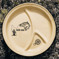 24cm 27cm Cuisine Rond Vert Extérieur Émaillé Compartiment Sectionnel Diviseur Alimentaire Dîner Plat Émail Divisé Assiette Séparée
