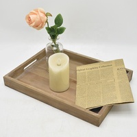 Plateau de service en bois rustique et pas cher, table basse, ottoman, plateau à nourriture, décoration, poignée, salon, cuisine, fête, décoration de la maison, fait à la main