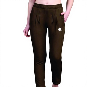 Women's Olive Green <b>Harem</b> Pants High Elastic Drawstring Pleated Ankle-Length Regular Fit Sporty Style Pockets 100% Cotton Autumn - Product Image 1
