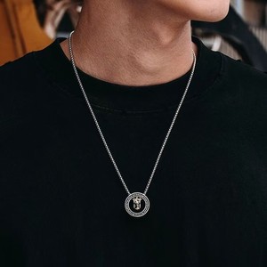 남성용 빈티지 중국 민족풍 패션 피슈 더블 링 펜던트 목걸이, 독특한 디자인 주얼리 - Product Image 4
