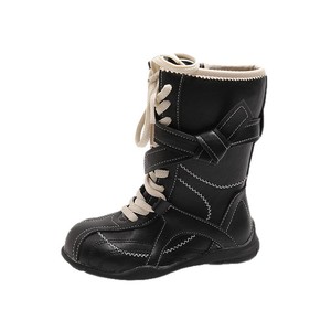 Children's Wholesale Snow Winter Warm Shoes Leather Winter Boots Girl Kid Lace up Snow Boots - Product Image 5