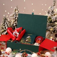 2024 grosir tersedia kotak kemasan kardus kualitas tinggi pintu ganda hadiah kotak Natal dengan tas kertas