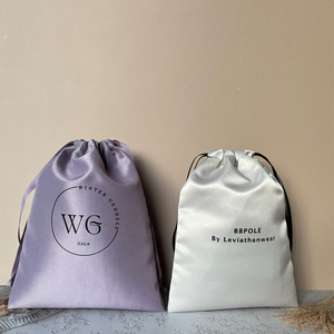 Sacs de rangement pour perruques en satin de soie avec logo personnalisé de haute qualité, vente en gros, emballage recyclable pour mèches de cheveux, noir - Product Image 6