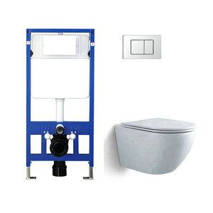 Best Selling Matte <strong>Black</strong> Color Wall Mounted Concealed Flushing Tank Wash Down Ceramic <strong>Toilet</strong> and Built in Wash Closet WC - Product Image 3