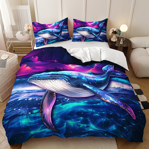 Cá Heo Duvet <span class=keywords><strong>Set</strong></span> Nữ Hoàng Kích Thước Đại Dương Sóng Bộ Đồ Giường Đặt Ánh Trăng Vào Ban Đêm Cho Teen Trẻ Em Phòng Bộ Đồ Giường Bộ - Product Image 5