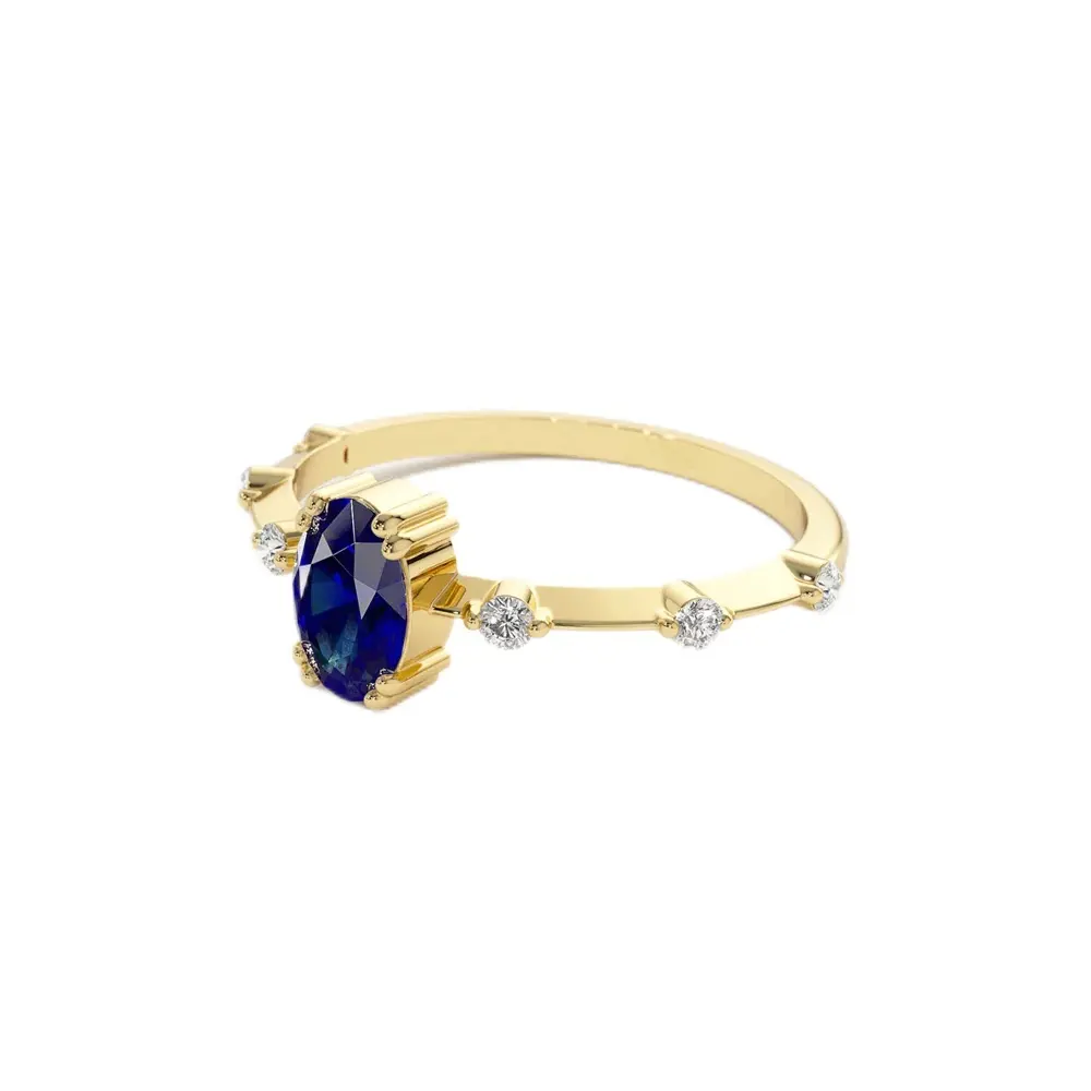 14K oro placcato in oro Delicido zircone autentico zaffiro anello di fidanzamento 925 argento Sterling Casual anelli di alta gioielleria per le donne