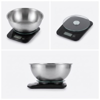 Balance de cuisine numérique intelligente multi-unités en acier inoxydable, ronde, 5 kg, 1 g, avec écran LCD, pour la cuisson et la préparation des aliments