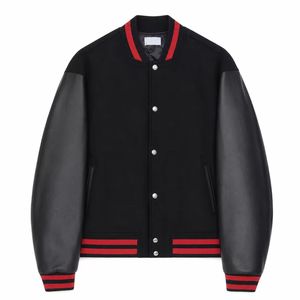 Blouson universitaire surdimensionné noir solide et personnalisé de haute qualité avec col en V coupe-<span class=keywords><strong>vent</strong></span> en polyester respirant blouson aviateur universitaire Hip Hop - Product Image 1