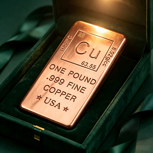 Barra de cobre cepillado brillante de 1 libra, cobre puro .999 con sello de EE. UU., elegante caja de regalo y cinta para regalo corporativo - Product Image 6