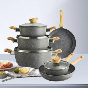 Batterie de cuisine en aluminium antiadhésive très vendue avec couvercles - Product Image 1