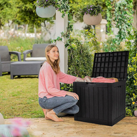 Boîte de rangement extérieure de 30 gallons pour les livraisons de nourriture, les outils de patio, les coussins et oreillers d'extérieur, les fournitures de jardin.