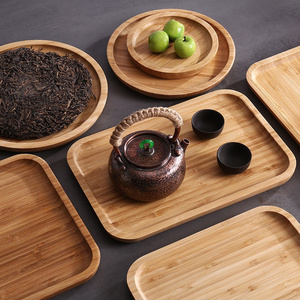 Khay gỗ tre tấm gỗ rắn tre hình chữ nhật khay gỗ khay chén trà Tấm nướng - Product Image 2