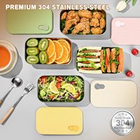 Boîtes de rangement pour aliments en acier inoxydable réutilisables de 22 oz, boîte à lunch, boîte à collation avec couvercles pour les voyages et le camping en plein air
