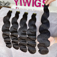 Extensiones de Cabello Humano Vietnamita Grado 12A Double Drawn Baratas 100% Virgen con Cutícula Alineada Tejido Natural Ondas Suaves