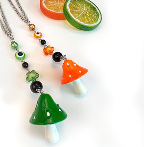 Porte-clés coloré en forme de champignon, pendentif en résine, breloque œil porte-bonheur, accessoire cadeau - Product Image 3