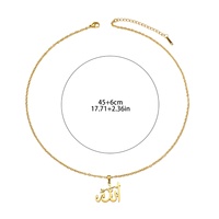 Nuevo Collar Sencillo con Colgante de Caligrafía Religiosa de Alá, Joyería Musulmana Islámica Árabe de Acero Inoxidable, Venta al por Mayor para Mujeres, Eid Ramadán